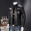 Men Leather Suede Jacket Fashion Autumn Motorcycle Vintage PU Leather Male Winter Bomber Jackets Outerwear Zip Faux Leather Coat.