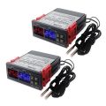 2X STC-3008 Dual Digital Incubator Thermostat Display Temperature Controller 12V. 