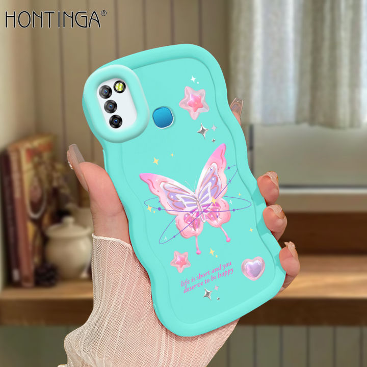 Hontinga%20for%20Infinix%20Smart%205%20Hot%2010%20Lite%20Back%20Cover%20Pink%20Butterfly%20Pattern%20Luxury%20Phone%20Cover%20Soft%20Silicone%20Macaron%20Wave%20Mobile%20Case%20-%20Image%202