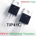 2Pcs- Chinese TIP41C TIP41 TIP-41 TIP 41 NPN Transistor 100V 6A 65W 3 Pin General Purpose NPN Transistor TO-220 Epitaxial Silicon Power Transistor Electrical Circuitry & Parts. 