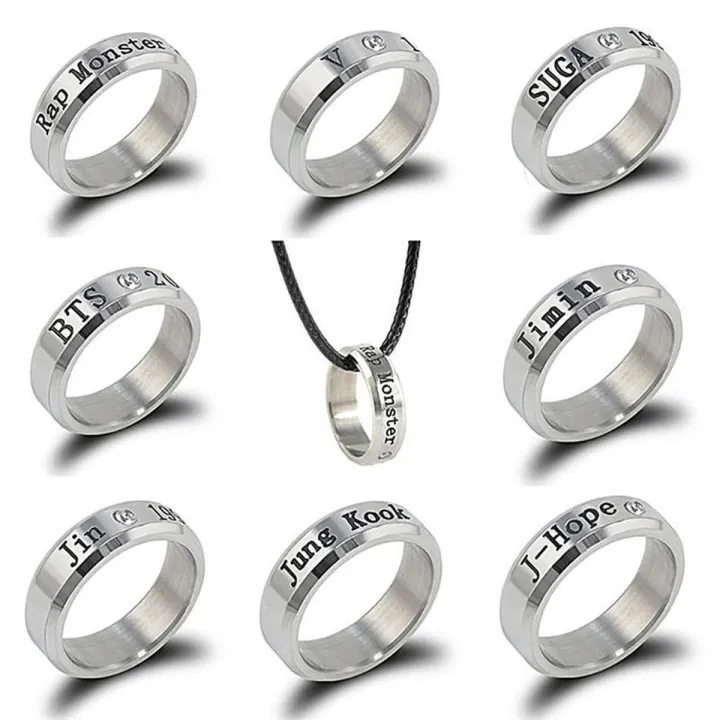 Bangtan Boys BTS SUGA JIMIN JUNG KOOK V JIN JHOPE Stainless Steel Rings ...