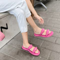 Slippers with a sense of, female Internet celebrities ins, tide bread, wear double belts, flat soles, soft soles, European and American style trend, EVA sandals. 