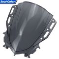 Motorcycle R Series Windshield Visor Double Bubble Windscreen Fit For YAMAHA R15M V4 (Smoke Black). 