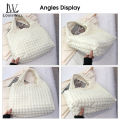 LouisWill Women Cloud Bubble Shoulder Bag Soft Tote Bag Casual Book Bags Handbags Pleated Bubble High Capacity Shoulder Bag / Handbag.