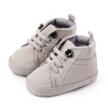 Baby Boy Shoes Solid Color PU Leather With Shoelace Soft Cotton Non-slip Soled Infant Toddler Shoes Sneakers for Kids Boys Girls.