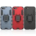 For Apple iPhone 5 / 5s / SE Phone Case, Silicone TPU and Hard PC Luxury Armor Shockproof Metal Ring Holder Cover Casing. 