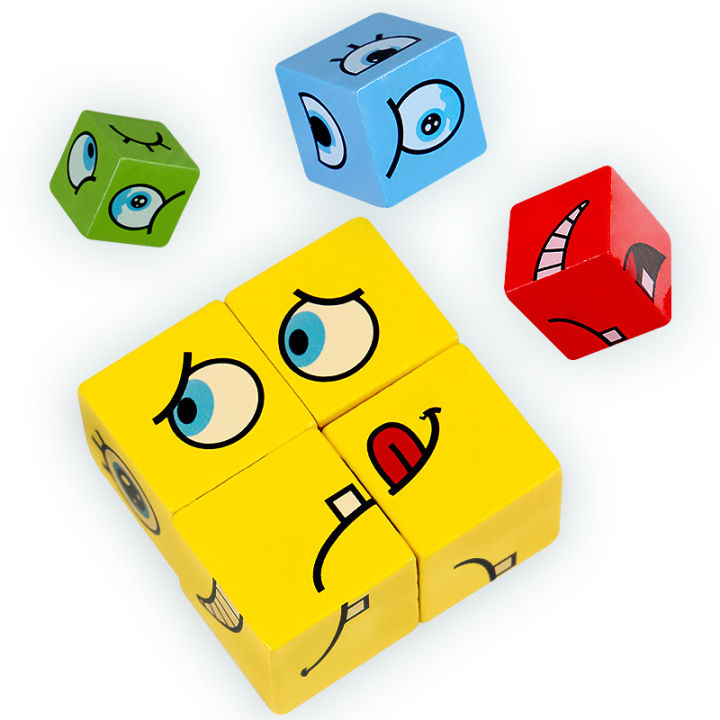 Children's%20wooden%20face%20changing%20Rubik's%20cube%20building%20block%20puzzle%20toys%20table%20battle%20games%20parent-child%20interactive%20net%20red%20toys%20wholesale%20-%20Image%204