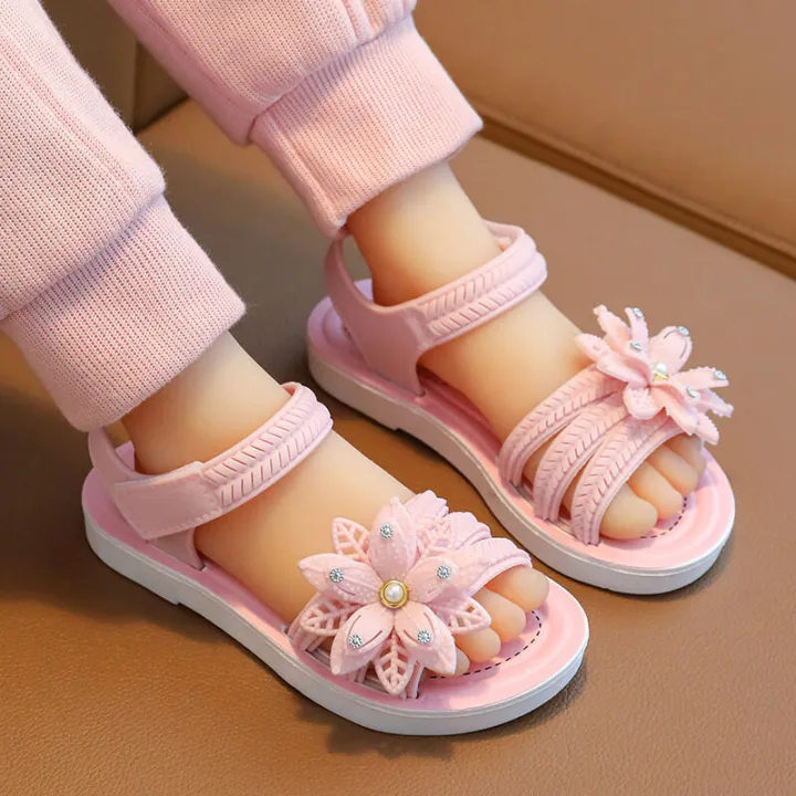 Summer%20New%20Soft%20Sole%20Anti%20slip%20Comfortable%20Fashion%20Princess%20Shoes%20Big,%20Medium,%20and%20Small%20Girls'%20Sandals%20Bow%20-%20Image%202