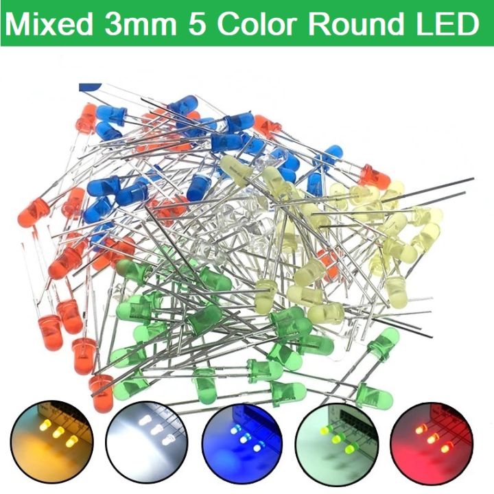 50Pcs%20LED%20Mixed%203mm%205%20Color%20Red%20Green%20Blue%20Yellow%20White%20Round%20LED%20Light%20Emitting%20Diode%20Basic%20Light%20Bulbs%20-%20Image%205