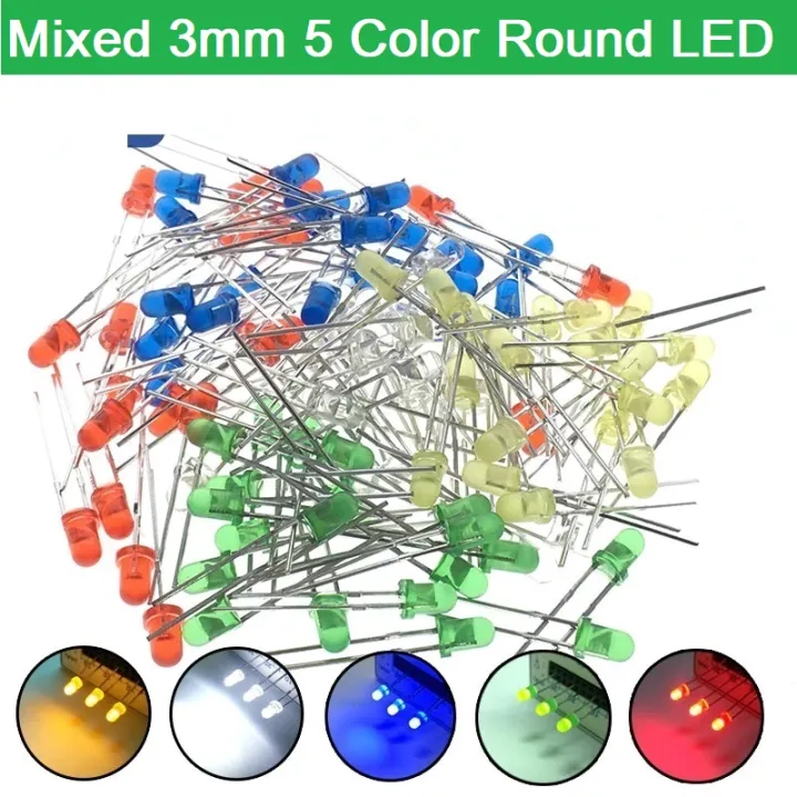 50Pcs%20LED%20Mixed%203mm%205%20Color%20Red%20Green%20Blue%20Yellow%20White%20Round%20LED%20Light%20Emitting%20Diode%20Basic%20Light%20Bulbs%20-%20Image%205