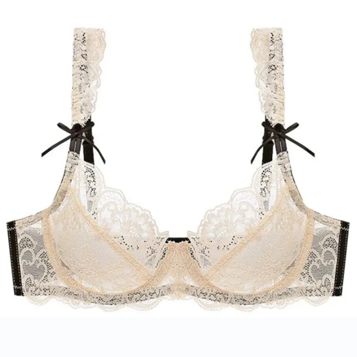 2022%20Lace%20Plus%20Size%20ABCDE%20Cup%20Underwear%20Women%20Bras%20Three%20Quarter%20Top%20Ultra%20Thin%20Thick%20BH%20Push%20Up%20Female%20Lingerie%20-%20Image%203