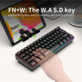 L500 Wired/Wireless Connection Gaming Keyboard 61 Keys Compact Computer Keyboard Type C Connection Mechanical Keyboard With Dynamic RGB Backlight Keyboard For PC Laptop Gamer.