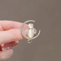 Moon Cat  Pearls Hijab pin for Girls and Women's. 