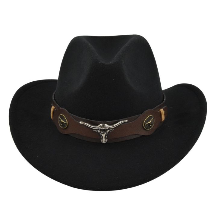 %EF%BC%88NEW%EF%BC%89Black%20Cowboy%20Hat%20Jazz%20Knight%20Hats%20Felt%20Hats%20With%20Bull%20Shaped%20Decor%20Grassland%20Country%20Hat%20Sombrero%20-%20Image%208