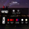 Outtobe Keychain Light Ultra Small Mini Multi-function light Portable Waterproof light USB Charging Ultra Light Strong Light Outdoor Warning Light Em erg ency Lamp 7 Mode. 