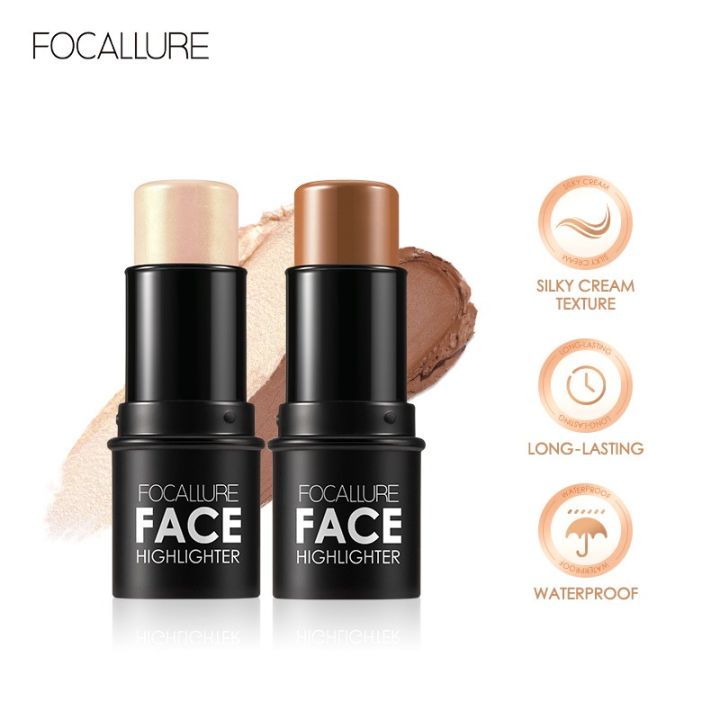 FOCALLURE 18 Colors Highlighter Contouring Stick Highlighting Powder Creamy Texture Shimmer Light Face Blusher Makeup Cosmetics kunming