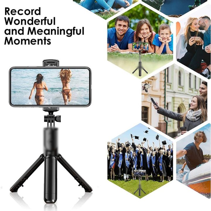 Bluetooth%20Selfie%20Stick%20with%20LED%20Tripod%20R1S%20Extendable%20Monopod%20Removable%20Mini%20Universal%20Remote%20360%20Adjustable%20Head%20Stand%20-%20Image%204