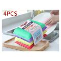 4Pcs Pan Pot Dish Wash Sponges Double Side Dishwashing Sponge Household Kitchen Cleaning Tools Tableware Dish Washing Brush.