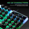Retro Punk USB Wired Gaming Keyboard 104 Keys Sprash-proof Feeling Gamer Backlit Keyboard for PC Computer Laptop Desktop Gamer. 