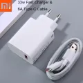 For Xiaomi POCO X3 NFC Type C Turbo Charger 33W POCO F2 Pro USB C Charger POCO M3 Type-C Turbo Fast Charging 33 Watt (ORI) Travel Adaptor with Type C Charging & Data Cable For Xiaomi Redmi Note 10 Pro Max Note9 9 Pro Max Redmi 9 8 10. 