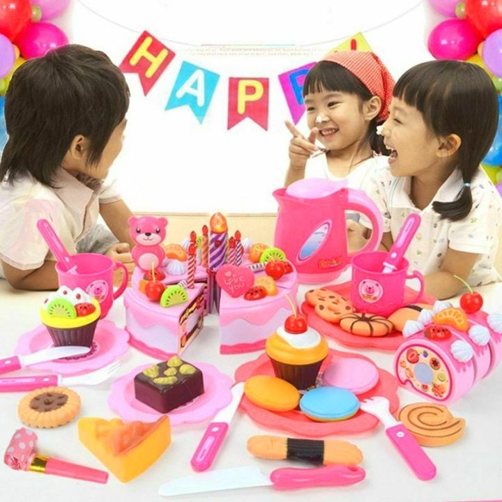 37/55/80PCS%20Children%20Play%20Simulation%20Kitchen%20Toy%20Happy%20Birthday%20Cake%20DIY%20Food%20Cutting%20Set%203%20-%20Image%203
