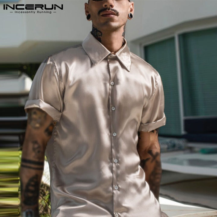 INCERUN%20Mens%20Stain%20Short%20Sleeve%20T%20Shirt%20Collared%20Button%20Down%20Formal%20Party%20Dress%20Tee%20Tops(Western%20Style)%20-%20Image%202
