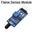 SINGLE LED FLAME Sensor For Fire Detection Module IR Infrared 4 Wire Cables Flame Detection Sensor Circuit IR Flame Sensor Detector Smart Sense For Arduino.