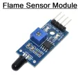 SINGLE LED FLAME Sensor For Fire Detection Module IR Infrared 4 Wire Cables  Flame Detection Sensor Circuit IR Flame Sensor Detector Smart Sense For Arduino. 