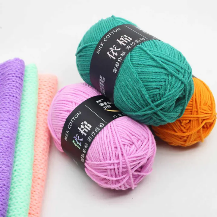 Premium%20Quality%20Milk%20Cotton%20Wool%20Yarn%20%7C%2050%20gm%20%7C%204%20Ply%20Softest%20Wool%20Yarn%20%7C%20Crocheting%20and%20Knitting%20-%20Image%202