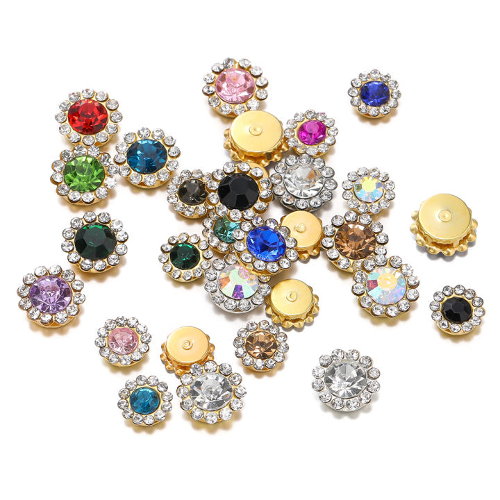 20pcs 12mm Crystal Rhinestones Beads Flower Shape