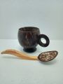 Eco Friendly Coconut Shell Tea Cup with Spoon.