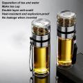 Glass Tea Infuser Bottle Leak-Proof Travel Mug Double Wall Tea Cup Portable Infuser Water Bottle Water Separation Tea Bottle For.