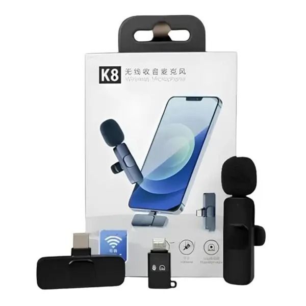 K8 Wireless Microphone Professional Lapel Lavalier Microphone Remove Noise For Typ C Microphone With Active Noicecancelationanc By Pucko Gadgets