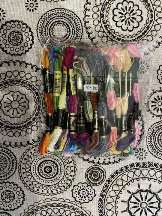 DMC Color Variegated Cotton Embroidery Thread, Cross Stitch Thread Floss, similar to DMC, 12PCs Available