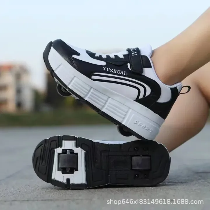 Kids%202-Wheel%20Roller%20Skate%20Shoes%20With%20Rotating%20Buckle%20Children%20Deformation%20Parkour%20Runaway%20Boy%20Girl%20Gift%20Blade%20Flying%20Sneakers%20-%20Image%204
