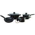 Non Stick 7 Pcs Cookware Set - Black. 