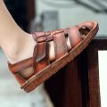 High Quality Men  Leather Sandals Breathable Comfortable Summer Shoes Fashion Flat Male Sandals Leather Men Casual Shoes. 