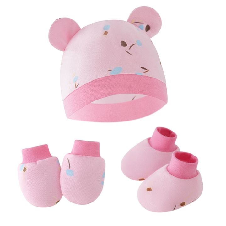 3pcs/set%20Cotton%20Newborn%20Cap%20with%20Anti%20Scratch%20Mittens%20and%20Foot%20Cover%20Infant%20Warm%20Headwear%20Baby%20Gloves%20with%20Socks%20Set%20Bzzo%20-%20Image%205