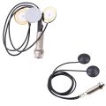 Piezo Contact Microphone 3 Transducer Pickups & 21-INCHES Wire Length 1/4 Inch Output Jack 2 in 1 Piezo Pickup Disc.
