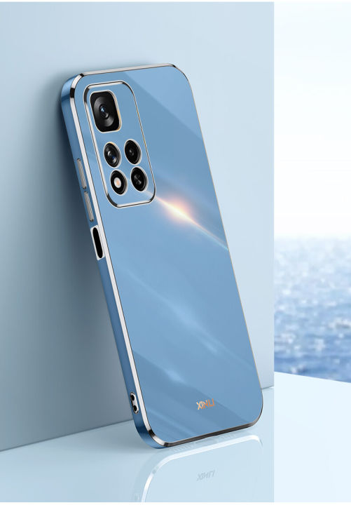 For Redmi Note 11 Back Case Luxury Ultra Golden Plating Phone Cases Soft Tpu Silicone Shockproof Camera Protective Casing Cover - Camera - Phone Back Cover