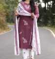 Exclusive Cotton Unstitched Skin Print High Quality Three Piece For Women.