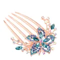 Bridesmaids Flower Comb Harmless to Scalp Flower Leaf Bridal Crystal Hair Ornaments. 