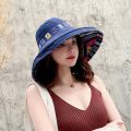 K41 Women's Hat Bucket Hat Fashion All-match Four Seasons Big Brim Panama Basin cap Double-Sided Fisherman Hat Women's Sun Hat.