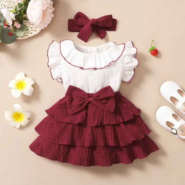 DSstyles%20Girls%20Princess%20Dress%20Summer%20Flying%20Sleeves%20Ruffled%20Dress%20With%20Bowknot%20Headband%20For%20Birthday%20Christmas%20Party%20-%20Image%204