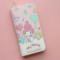 Sanrio Sweet Kawaii My Melody Zipper Coin Purse Cute Cartoon Kuromi Fashion Mobile Phone Bag Multi-Card Wallet Gifts for Girls N.W-10. 