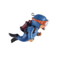 Blue Fat Man Aquarium Decoration Resin Floating Diver Fish Tank Ornaments Plants Decor Cute Camera Oxygen Cartoon Character Ball. 