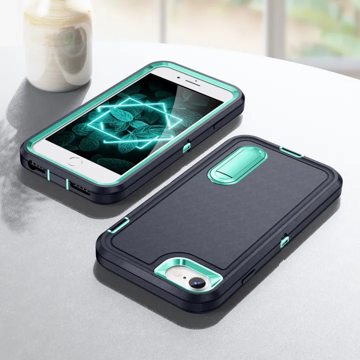3%20In%201%20Full%20Cover%20Shockproof%20Phone%20Case%20With%20Stand%20For%20iPhone%208%20/%207%20/%206%20/%206s%20/%20SE2%20/%20SE3%20/%20iPhone%20SE%202022%20/%202020%20Thick%20Hard%20Phone%20Casing%20Contrasting%20Colors%20Fashion%20Phone%20Cover%20Shell%20-%20Image%203