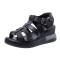 Cut-out buckle sandals women's outerwear 2022 summer new open toe casual vintage flat roman shoes sandals wholesale.
