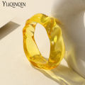 Trendy Fashion Transparent Resin Acrylic Bangles For Women Geometry Round Bangle Bracelets Charm Thick Simple Party Hand Jewelry. 