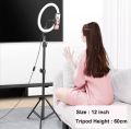 12 Inch Selfie Ring Light With Tripod Stand & Cell Phone Holder For Live Stream / Makeup - Ring Light. 